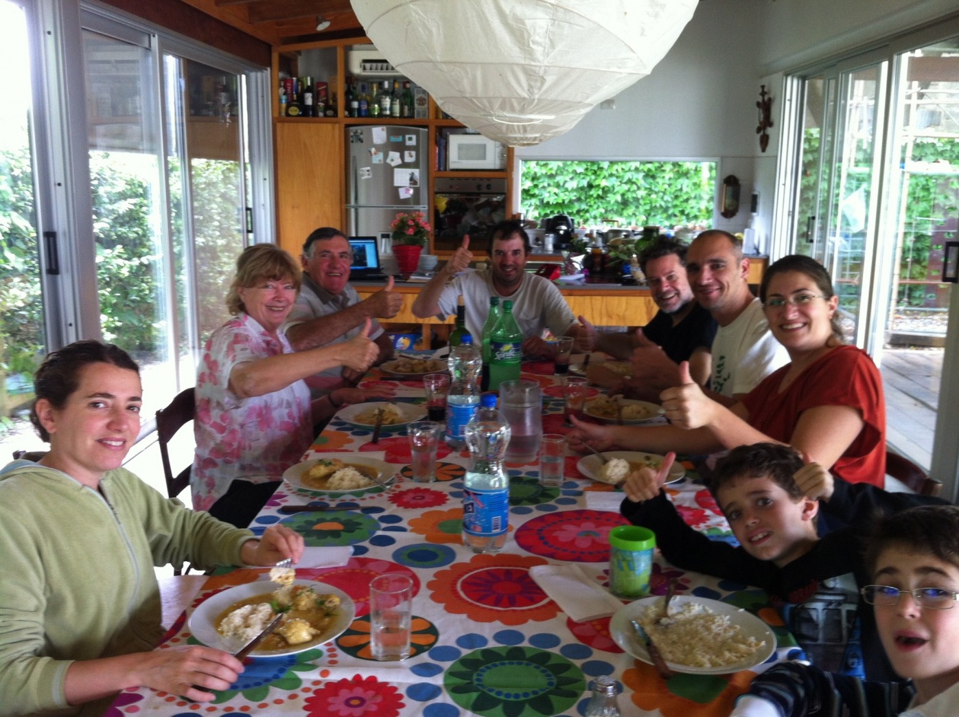 Llonch- Vidalle Family enjoying my Coconut curry in Argentina.